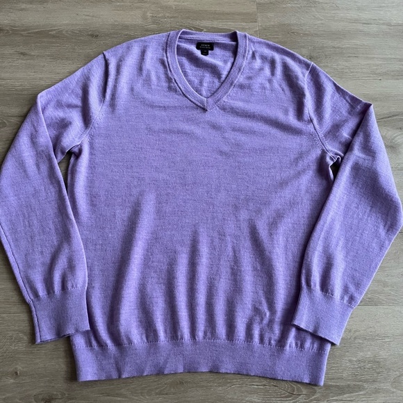J. Crew Italian Merino Wool V-Neck Sweater Classic Knit SZ M - Picture 1 of 6